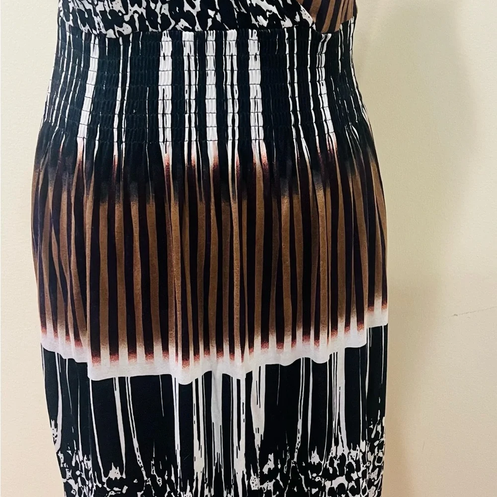 LASCANA Sleeveless Smocked Waist Wrap Dress Abstract Print US 10 NWT - Picture 7 of 12